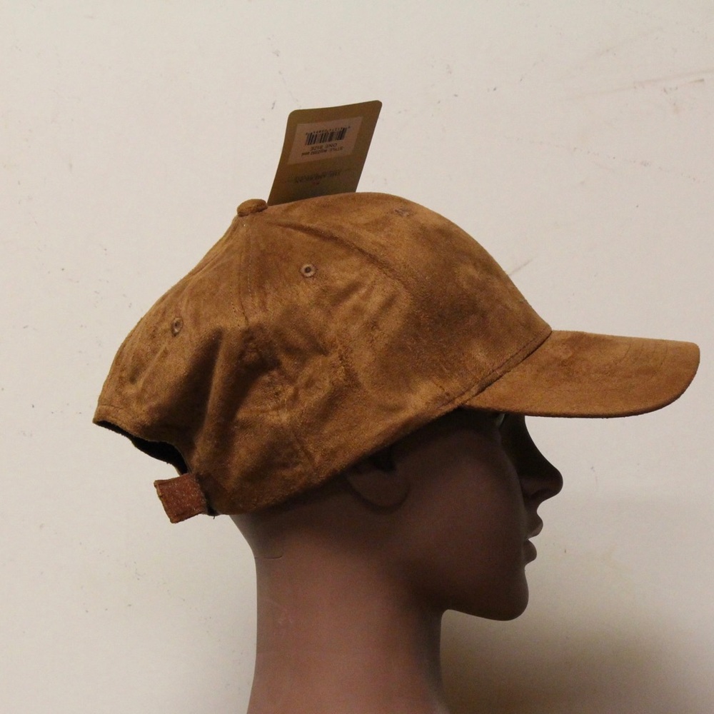 Faux suede adjustable cap brown cap